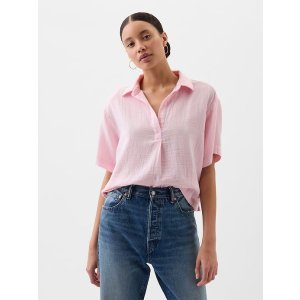 Gap Relaxed Gauze Popover Top