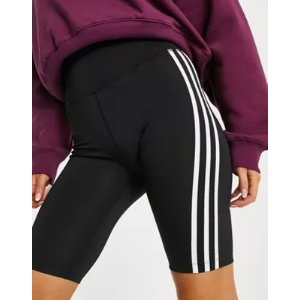 Adidas Original 3 stripe legging shorts in black
