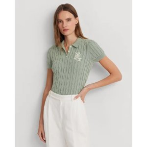 Ralph Lauren Cable-Knit Cotton Polo Sweater