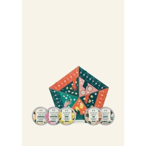 The Body Shop Scoop up five vegan Body Butters in a range of different scents as part of our Slather & Nourish Body Butter Gift set.