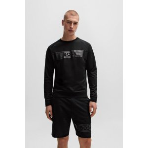 BOSS Cotton-terry sweatshirt with tonal logo print