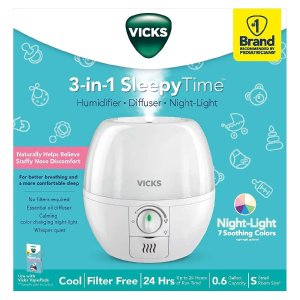 Vicks 3-in-1 Sleepy Time Ultrasonic Humidifier & Essential Oil Diffuser
