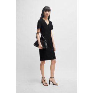 BOSS Slim-fit dress with full rear zip