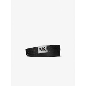 Michael Kors Reversible Logo Embossed Faux Leather Belt