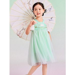 SHEIN Mini Bala Girls' Hanfu Dress, Stylish Embroidered Spring/Summer Daily Wear Fashion Dress | SHEIN USA