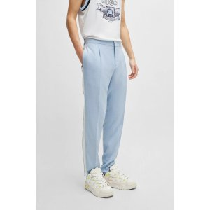 HUGO Slim-fit trousers in stretch mouline fabric