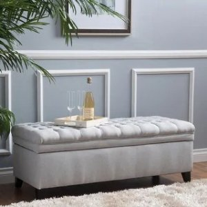 Hastings Tufted Fabric Storage Bench by Christopher Knight Home