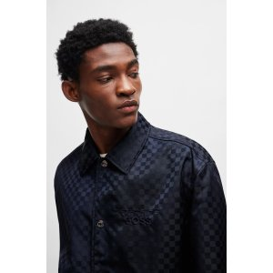 Porsche x BOSS jacket in checkerboard jacquard with collaborative branding
