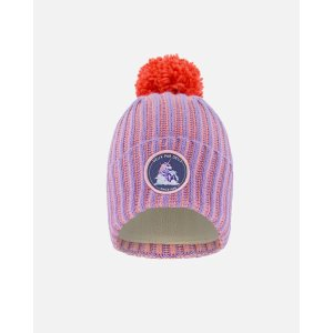 Knit Hat Lavender And Coral