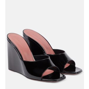 Lupita patent leather wedge mules