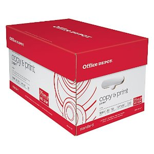Office Depot Multi-Use Printer & Copier Paper, Letter Size (8 1/2" x 11"), 5000 Total Sheets