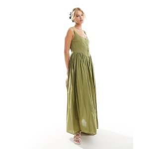 ASOS DESIGN voile picnic midi sundress in green