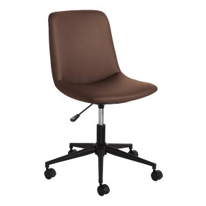 Realspace® Praxley Faux Leather Low-Back Task Chair, Brown, BIFMA Compliant
