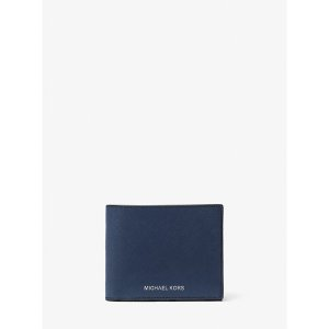Michael Kors Harrison Saffiano Leather Billfold Wallet with Passcase