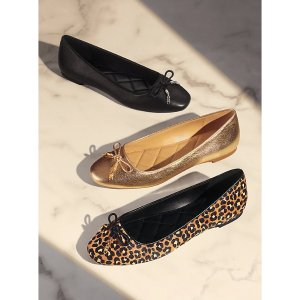 Michael Kors Nori Metallic Leather Ballet Flat