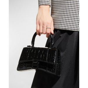 Balenciaga Hourglass XS Croc-Embossed Bag