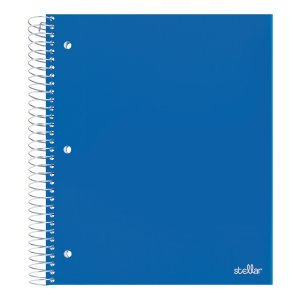 Office Depot ® Brand Stellar Poly Notebook, 8-1/2" x 11", 3 Subject, Wide Ruled, 150 Sheets, Blue