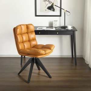 George Oliver Hanser Faux Leather Swivel Side Chair