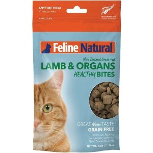 Feline Natural Lamb Healthy Bites Grain-Free Freeze-Dried Cat Treats, 1.76-oz bag