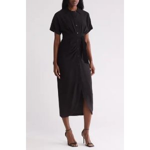 DKNY Ruched Maxi Shirtdress