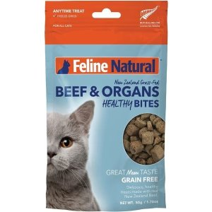 Feline Natural Beef Healthy Bites Grain-Free Freeze-Dried Cat Treats, 1.76-oz bag