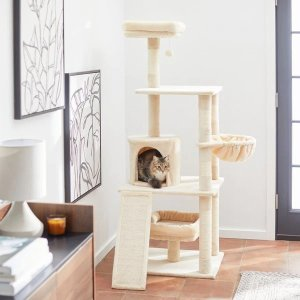 FRISCO 62-in Faux Fur Cat Tree & Condo
