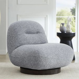 Branten 32.75'' Wide Swivel Wooden-Base Accent Chair