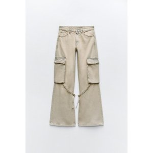 Zara MID-RISE TRF CARGO JEANS