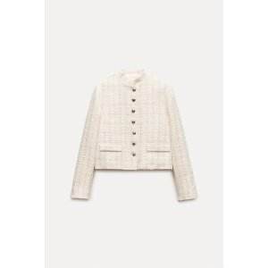 Zara TEXTURED CROPPED JACKET ZW COLLECTION