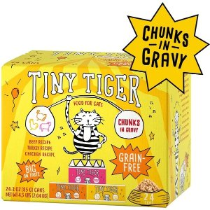 Tiny Tiger Tiny Tiger Chunks in Gravy Beef & Poultry Recipes Variety Pack Grain-Free Canned Cat Food
