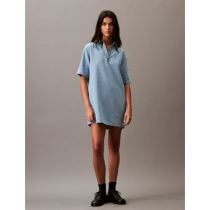 Calvin Klein Chambray Mini Shirt Dress