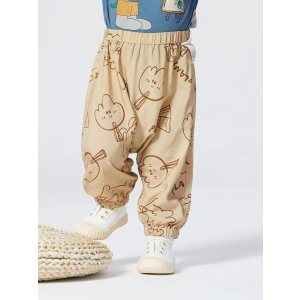 Balabala Baby Girl Cartoon Graphic Elastic Waist Pants