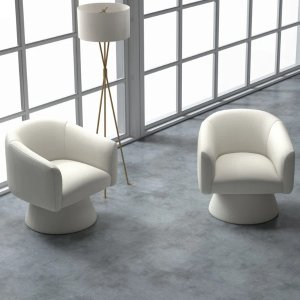 Caleigha Upholstered Swivel Barrel Chair (Set of 2)