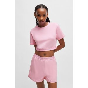 HUGO Relaxed-fit T-shirt with logo waistband
