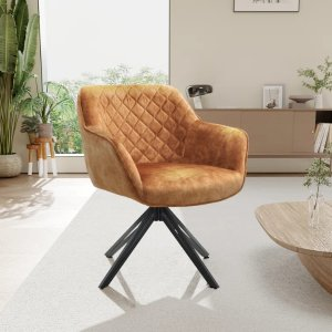 Makyah Velvet Swivel Accent Chair