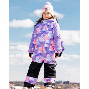 One Piece Lavender Snowsuit With Unicorns In The Cloud Print
