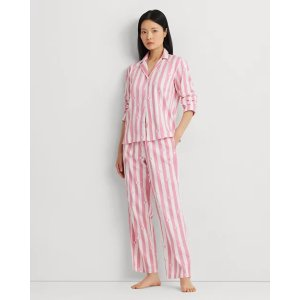 Ralph Lauren Logo-Stripe Sateen Sleep Set