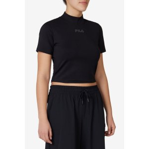 Short Sleeve Mock Neck Top