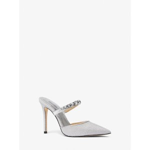 Michael Kors Jessa Embellished Glitter Mesh Mule