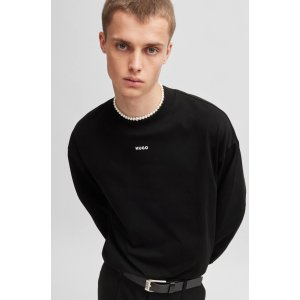 HUGO Cotton-jersey relaxed-fit T-shirt with logo print