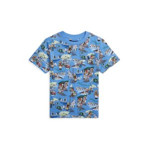 Ralph Lauren Polo Bear Paris-Print Cotton Jersey Tee