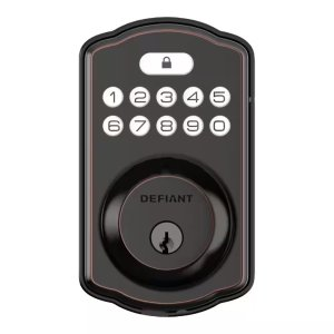 Defiant Single Cylinder Castle Electronic Keypad Deadbolt Aged Bronze