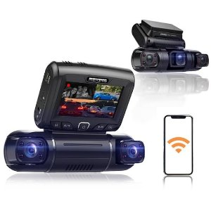 Rexing - S3 1080p 3-Channel Wi-Fi Dash Cam with Built-in GPS - Black