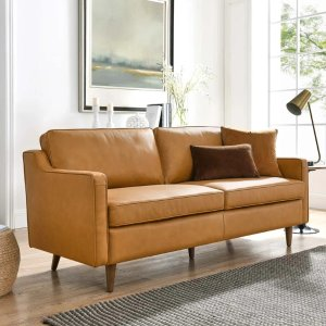 Modway Impart Mid-century Modern Top-grain Leather Sofa