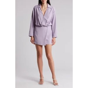 MAISON LUMIERE Long Sleeve Wrap Shirtdress
