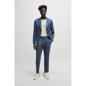 BOSS Slim-fit suit in patterned virgin wool and silk