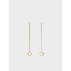 Charles & Keith Annalise Heart Stone Drop Earrings - Gold