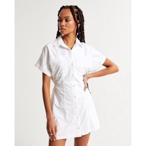 Abercrombie & Fitch Short-Sleeve Poplin Shirt Dress