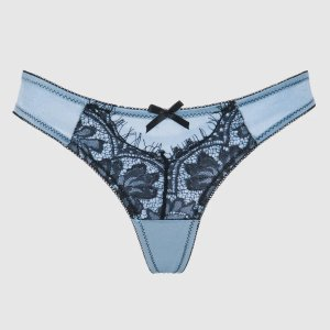 Lux Satin & Lace Thong