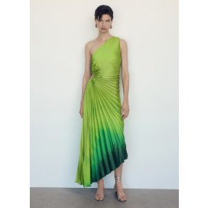 Mango Asymmetrical pleated dress